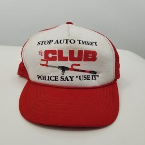 Vintage Stop Auto Theft The Club‎ Police Say Use It Hat
